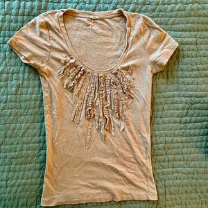 J Crew Embellished T Shirt Small
